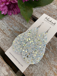 Champagne on Ice Glitter Teardrops - Large