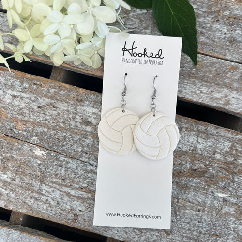 Volleyball Clay Earrings - with/without Customization - Small or Medium