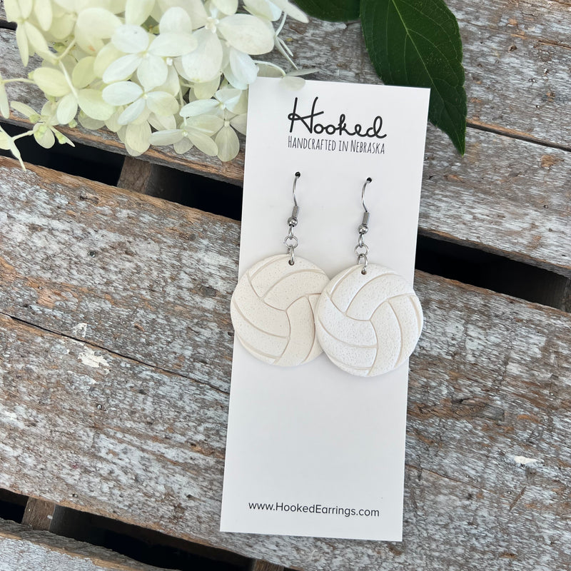 Volleyball Clay Earrings - with/without Customization - Small or Medium