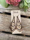 Wooden Earrings - XL Stacked Chevron