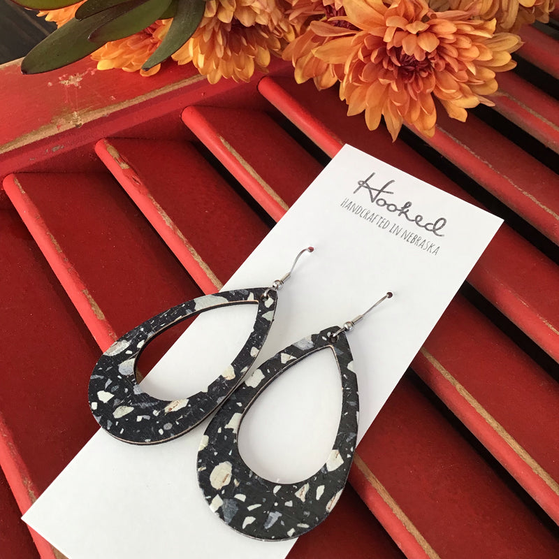 Black Granite Cork Teardrop Cutouts - Medium