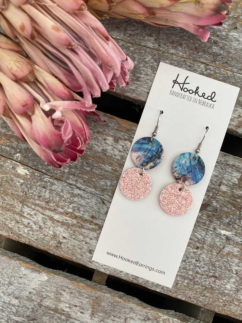 Space Unicorn and Blush Stacked Rounds - Small