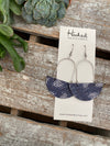 Navy and White Suspended Half Moons - Medium