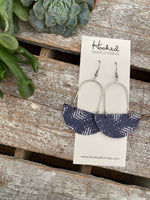 Navy and White Suspended Half Moons - Medium