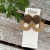 Opulent Beaded Hoops - Old Money &  Toffee Tan