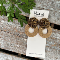 Opulent Beaded Hoops - Old Money &  Toffee Tan