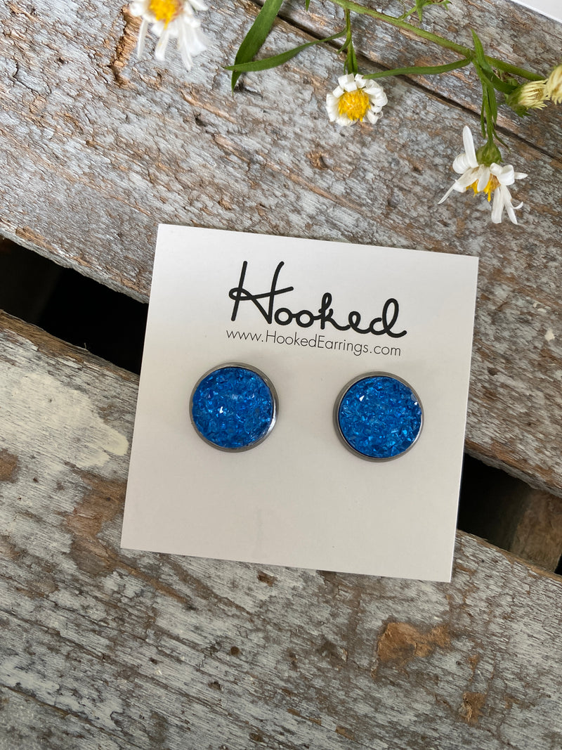 Druzy-Style Round Studs - Colors - 12mm