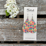 Rainbow Chevron Birch Teardrops - Medium