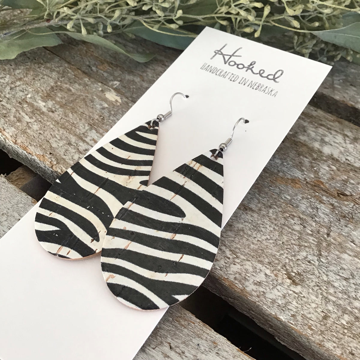 Zebra Print Birch Teardrops - Medium