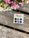Blingy Blues - Glitter Leather Stud Collection - 10mm