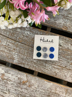 Blingy Blues - Glitter Leather Stud Collection - 10mm