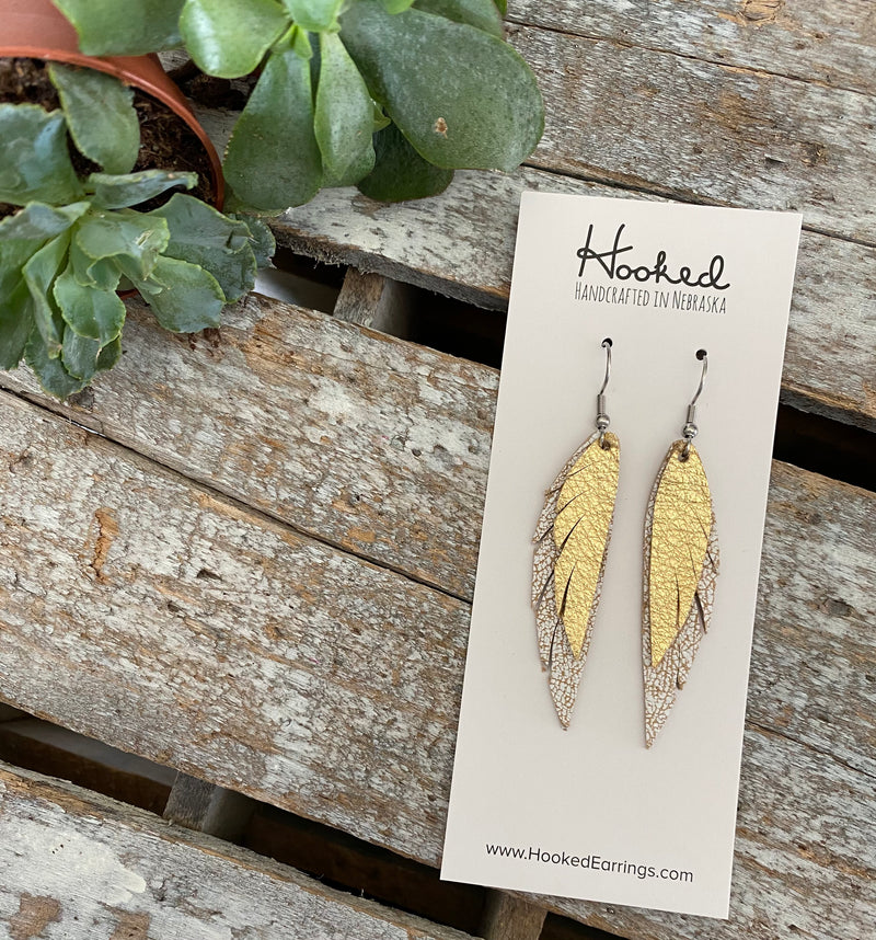 Gold & Antique Layered Angel Wings - Medium
