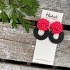 Opulent Beaded Hoops - Punch Pink & Jet Black