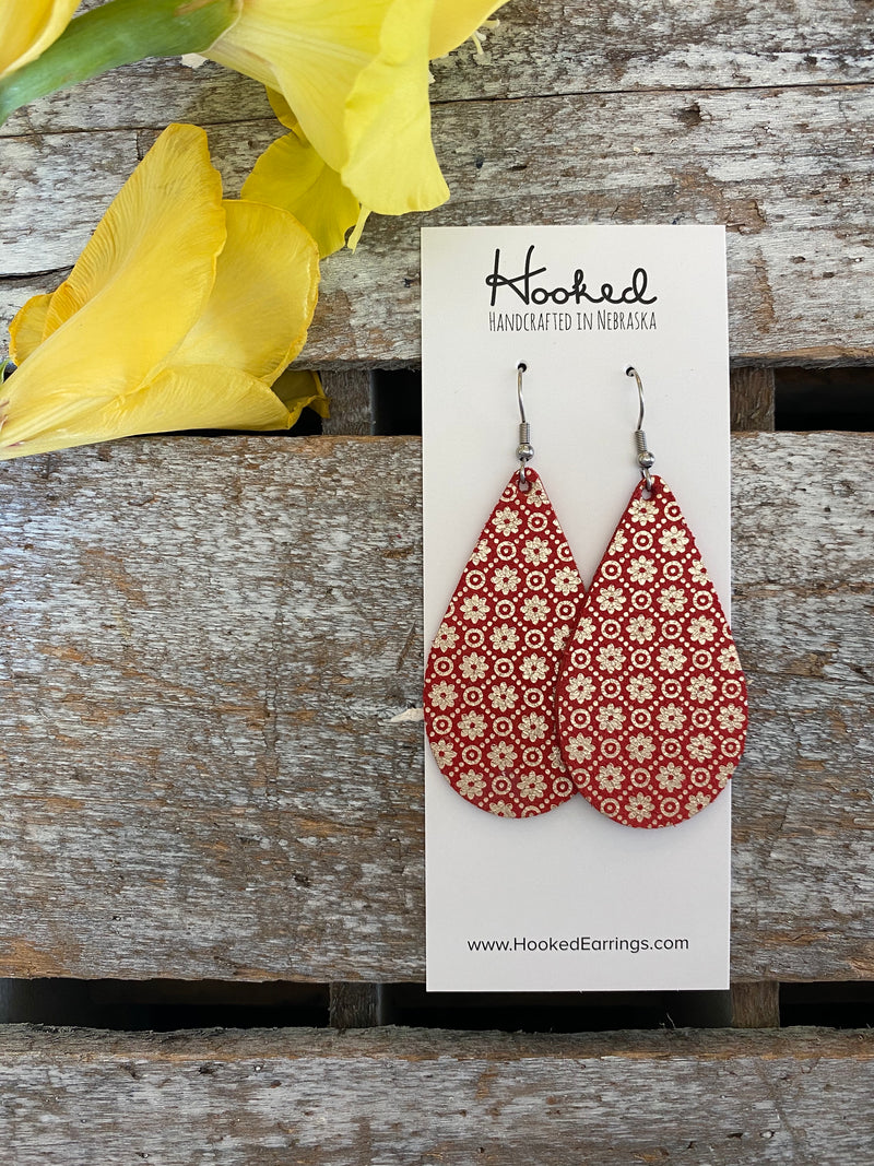 Filigree Teardrops in Scarlet - Medium