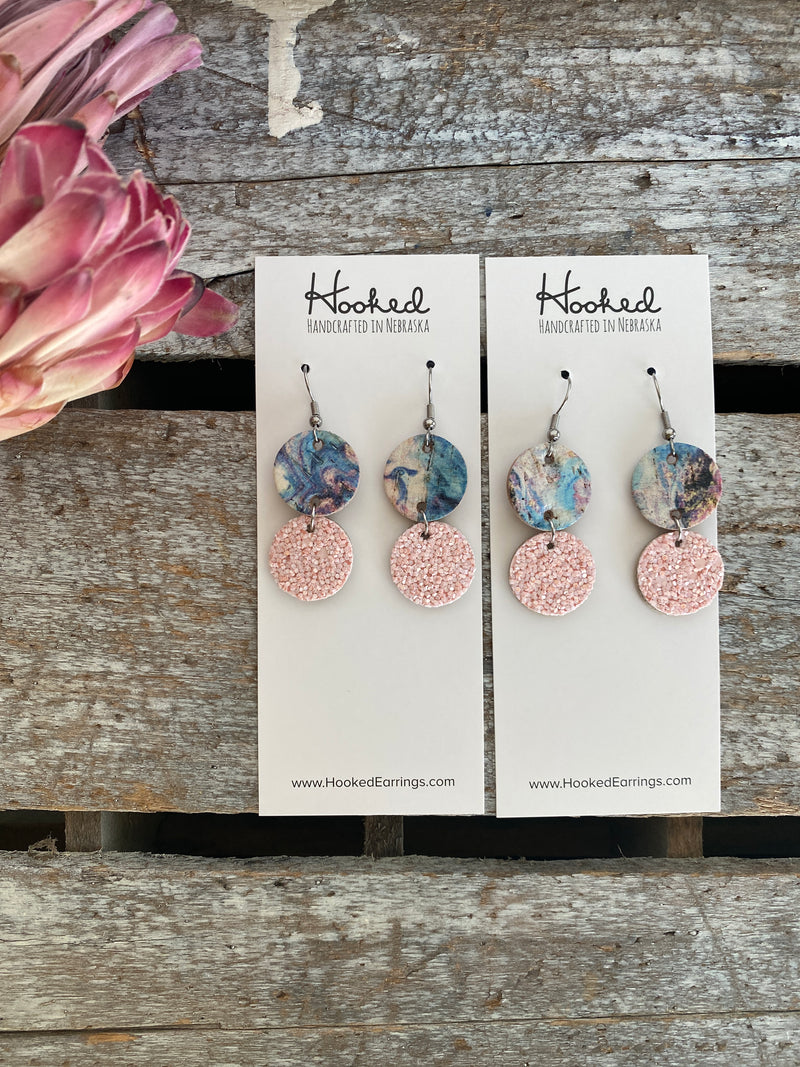 Space Unicorn and Blush Stacked Rounds - Small