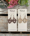 Wooden Deluxe Cutout Earrings - Small Lotus