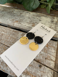 Crushed Onyx and Gold Mirror Stacked Rounds  - Small