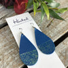 Glitter Dipped Blue Teardrops - Medium