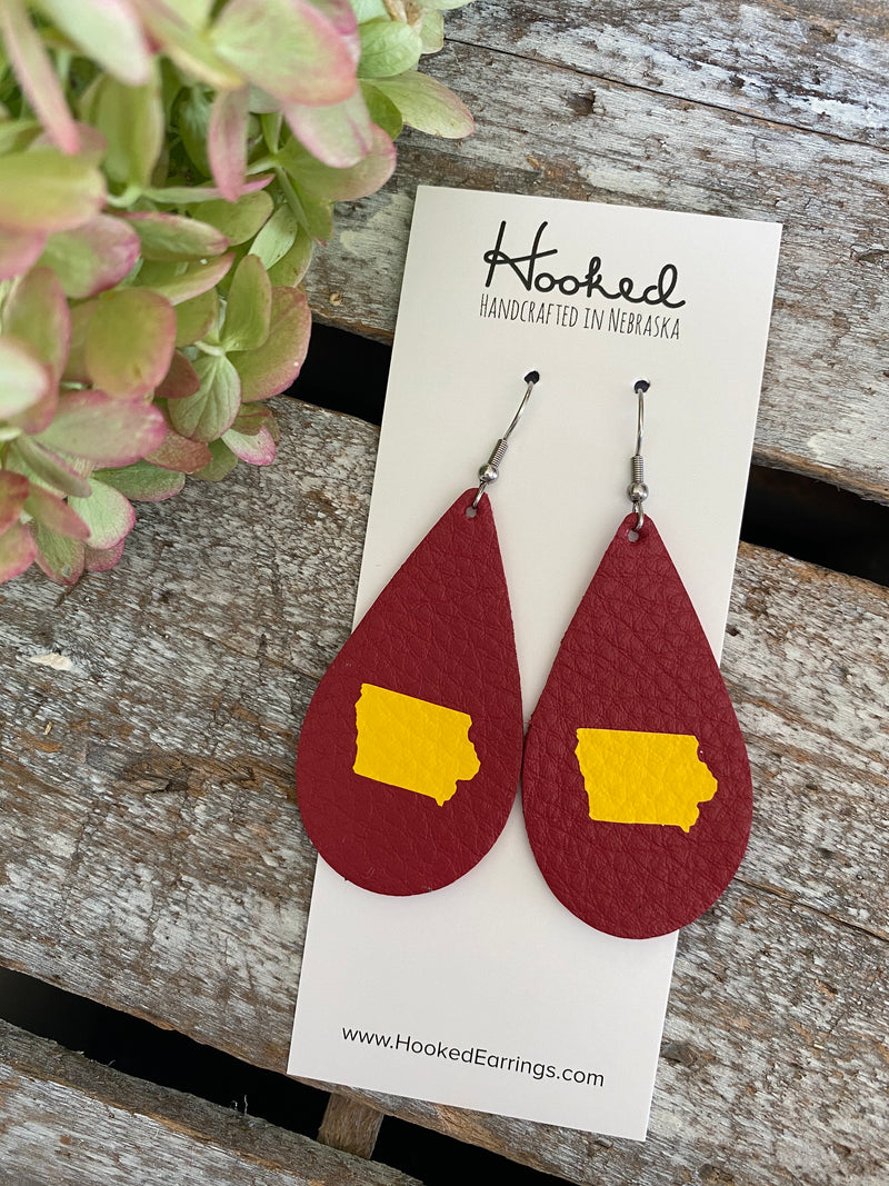 Iowa State Pride Teardrops in Red/Yellow - Medium