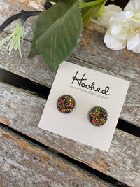 Druzy-Style Round Studs - Neutrals - 12mm