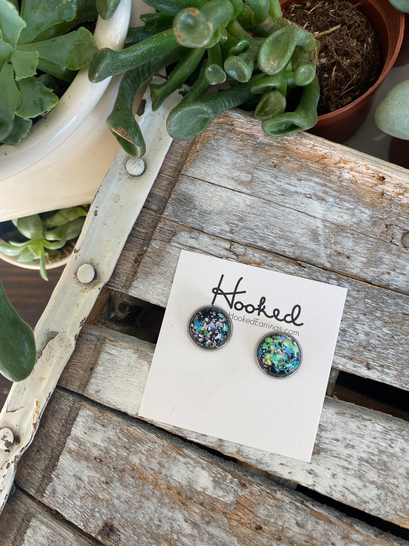 Opal Sparkle Studs - 12mm