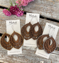 Wooden Deluxe Cutout Earrings - Large Aspen