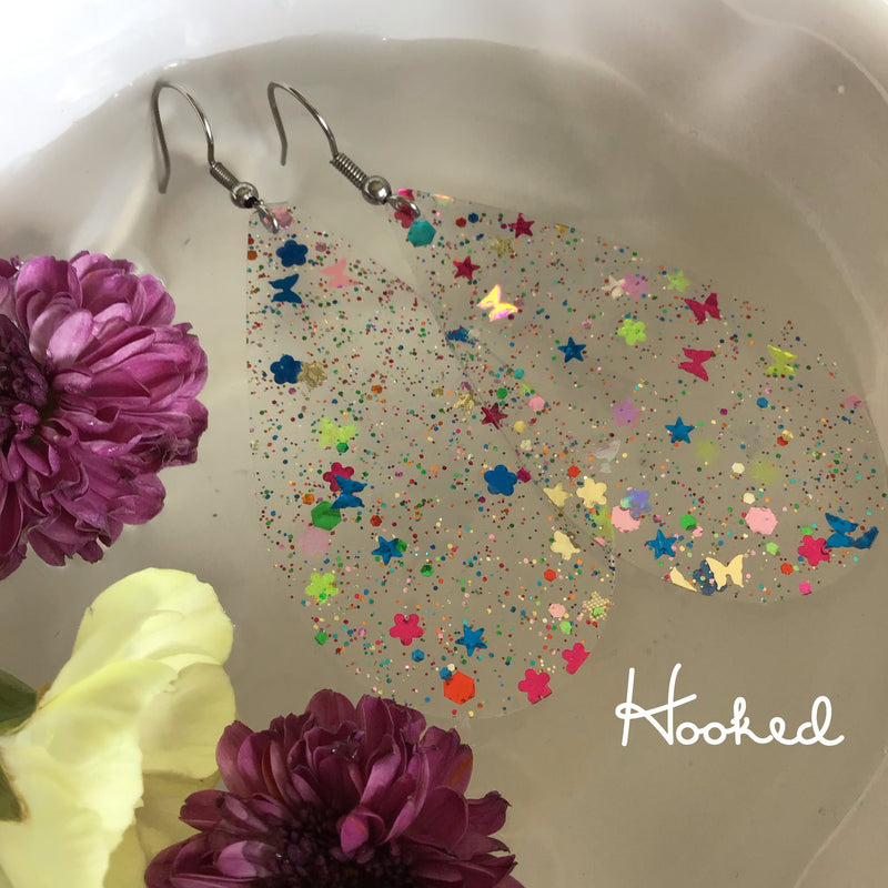 Clearly Confetti Pool Earrings