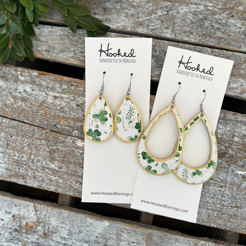 Lucky Birch Teardrops - Gold Edged / Small