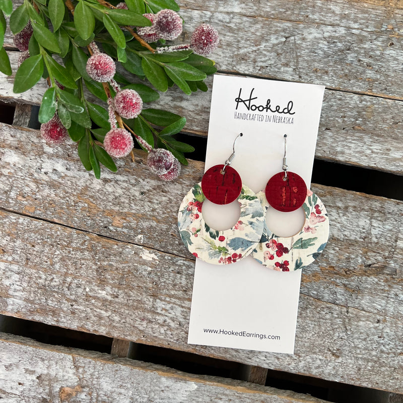 Holly Berry Birch Layered Circle Cutouts