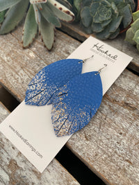 Glitter Dipped Azure Fringe Petals - Large