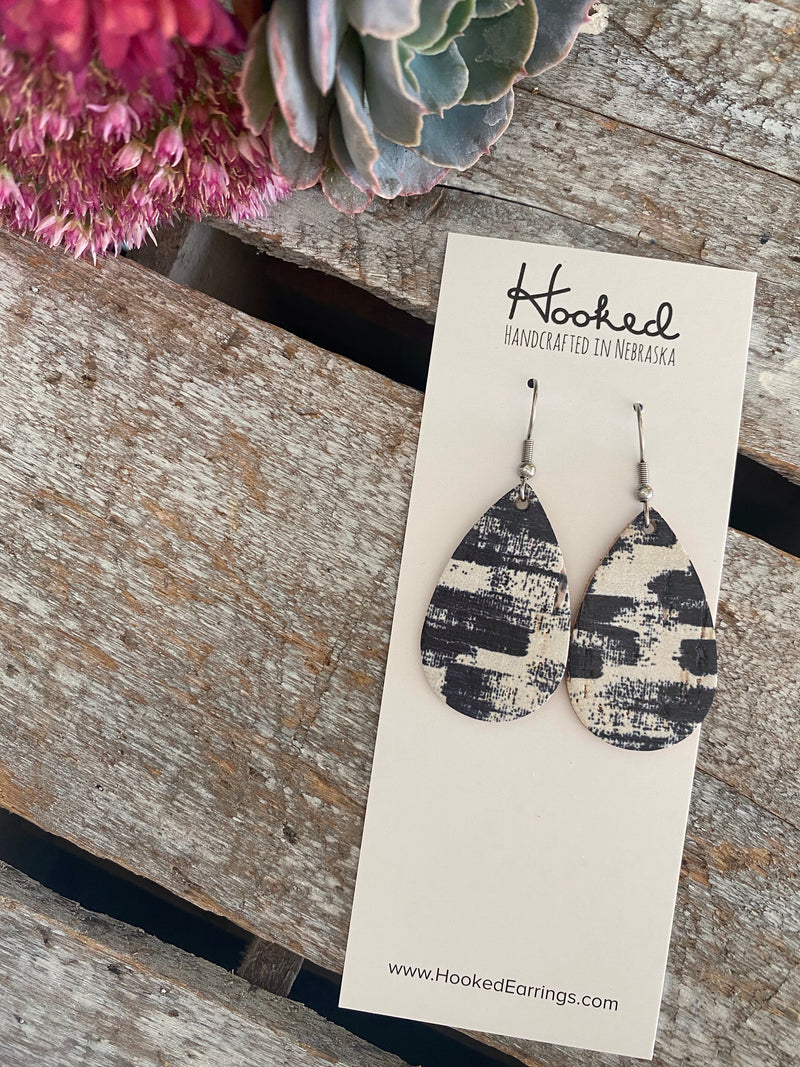 Black Brushed Birch Teardrops - Small