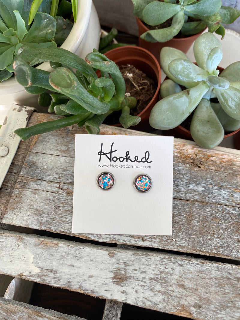 Opal Sparkle Studs - 8mm