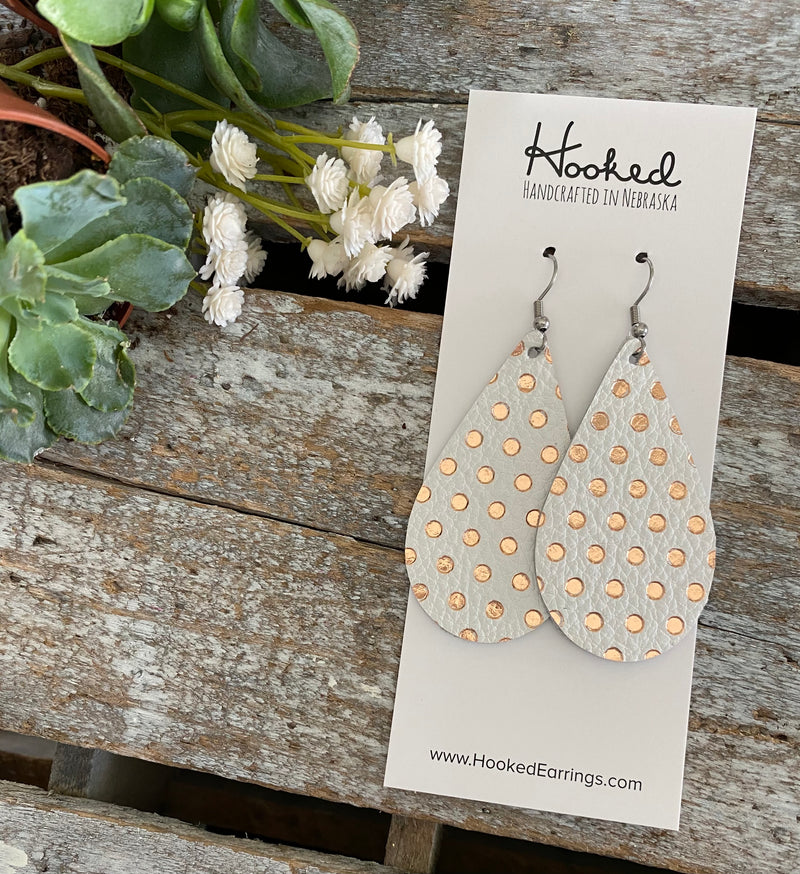 Rose Gold Dottie Teardrops - Medium