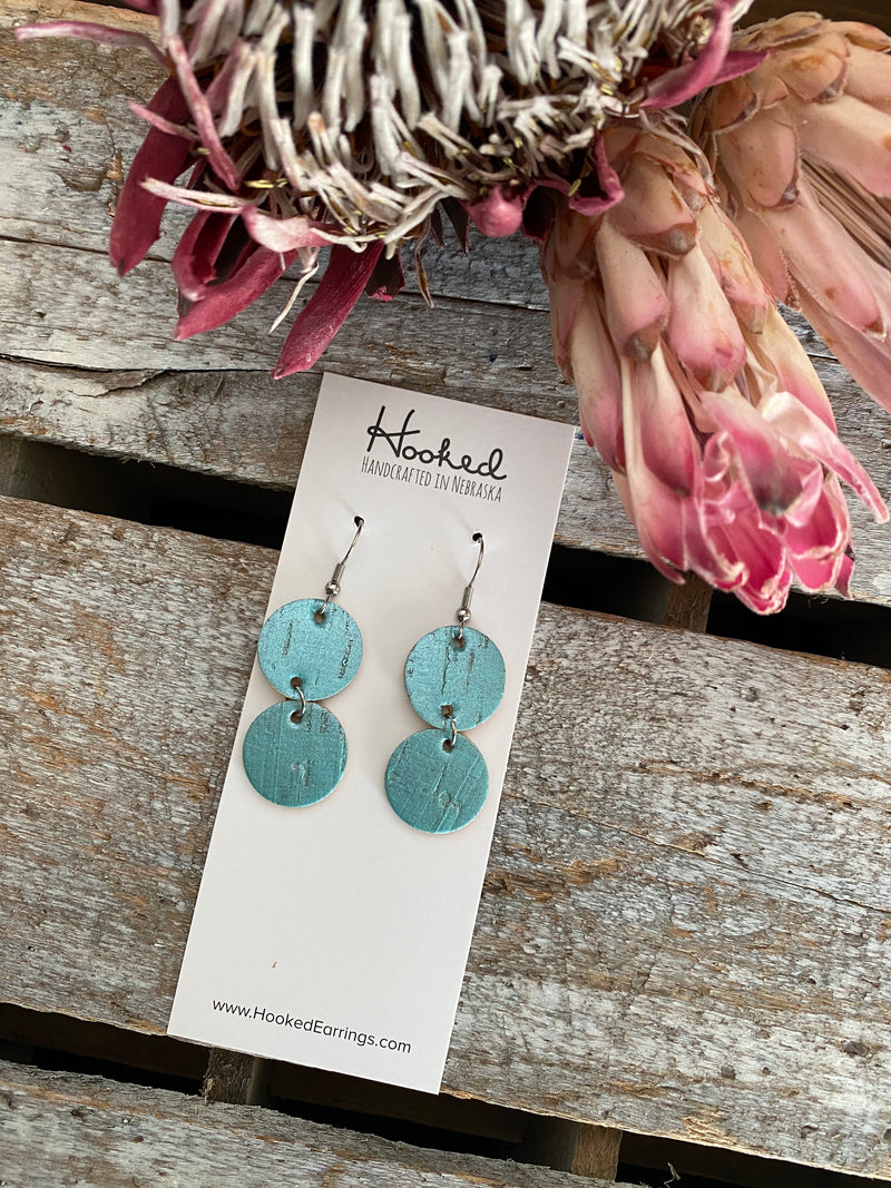 Powder Blue Pearl Stacked Rounds - Small