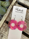 Pink Confetti Pool Float Earrings