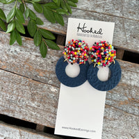 Opulent Beaded Hoops - Kaleidoscopic & Blue