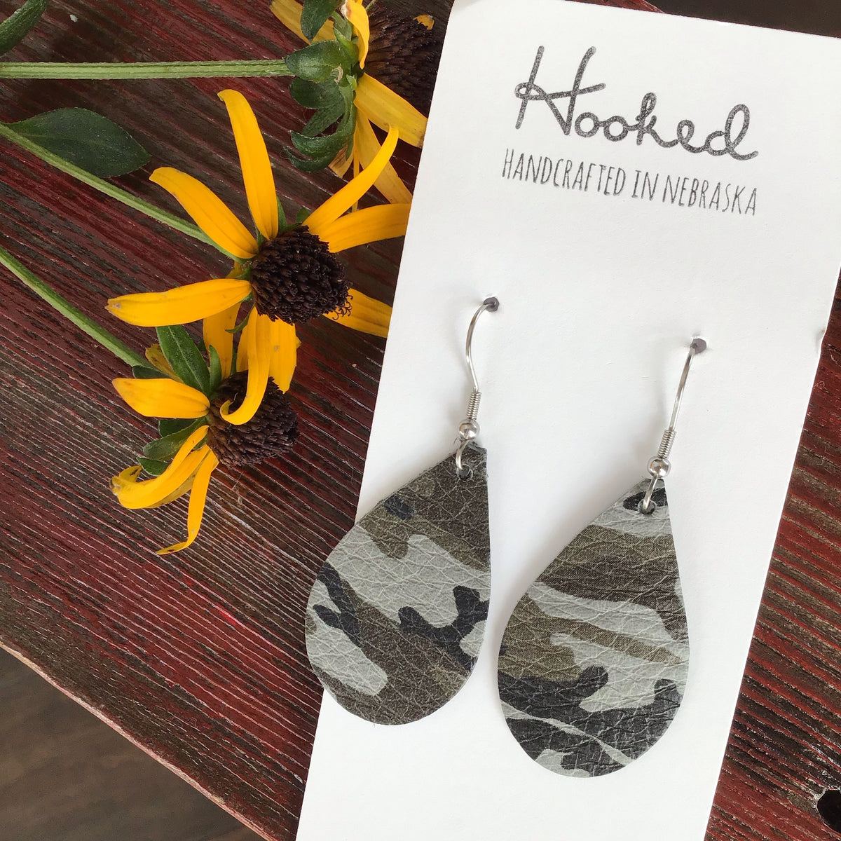Gray Camo Teardrops - Small