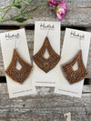 Wooden Deluxe Cutout Earrings - Large Oak