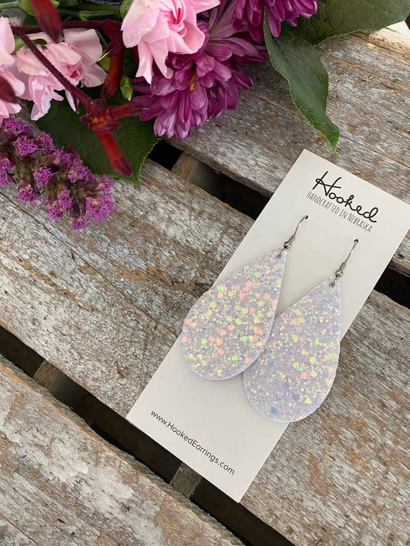 Crushed Opal Glitter Teardrops - Medium