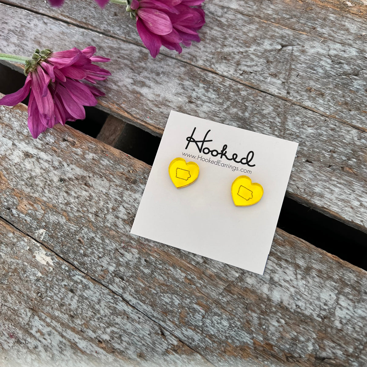 Iowa Heart Studs - 12mm