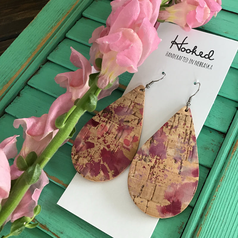 Splashed Sangria Teardrops - Large