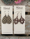 Wooden Deluxe Cutout Earrings - Small Lotus