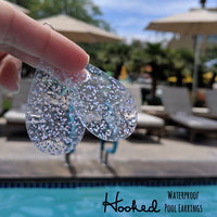 Clearly Silver Sparkle Pool Earrings