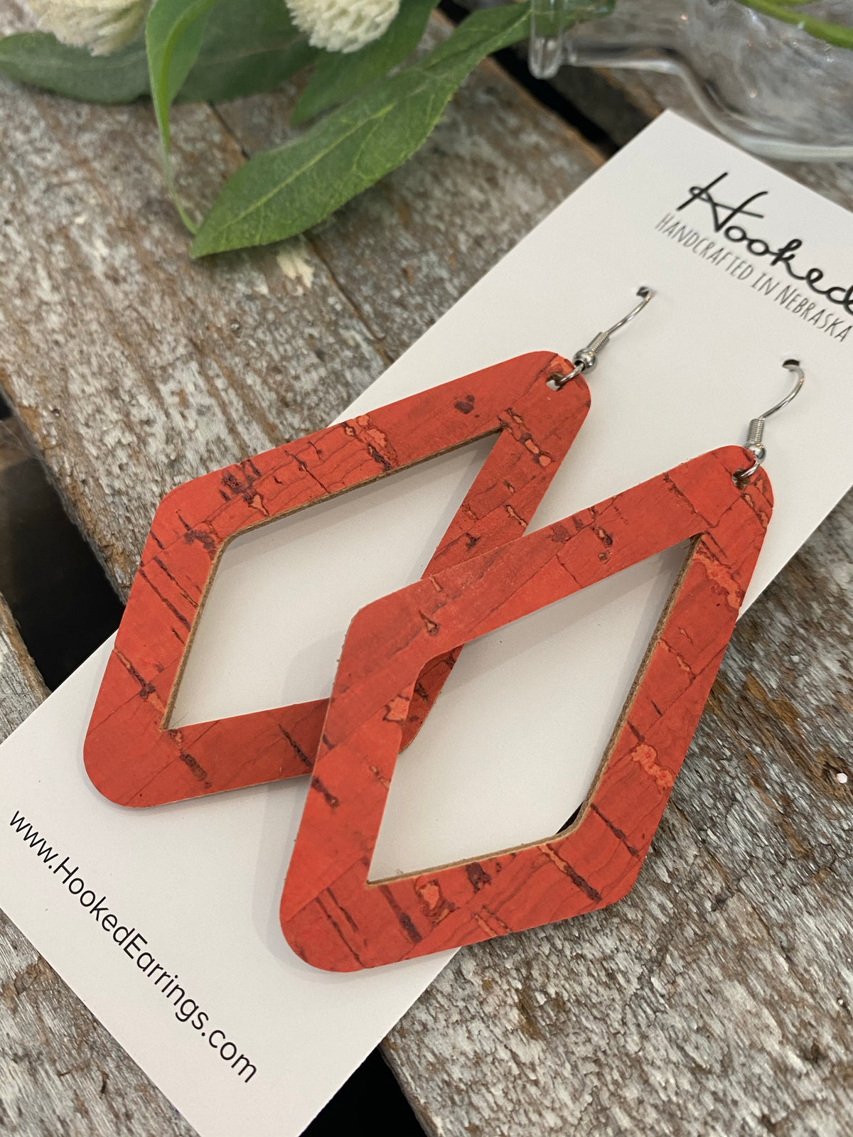 Diamond Cutouts in Coral Cork - Large
