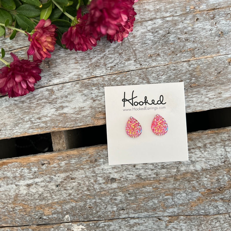 Sparkling Teardrop Studs - Small