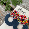 Opulent Beaded Hoops - Kaleidoscopic & Blue