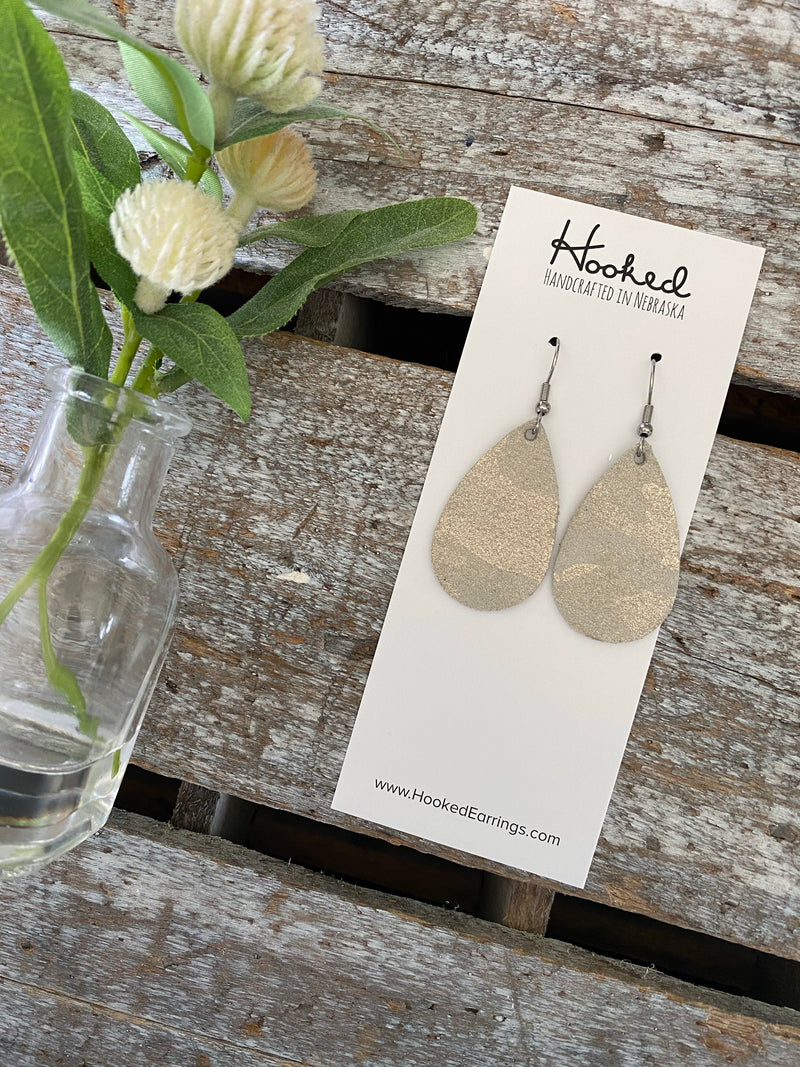 Classy Camo Teardrops in Trace of Gold - Small