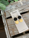 Crushed Onyx and Gold Mirror Stacked Rounds  - Small