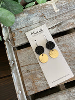 Crushed Onyx and Gold Mirror Stacked Rounds  - Small
