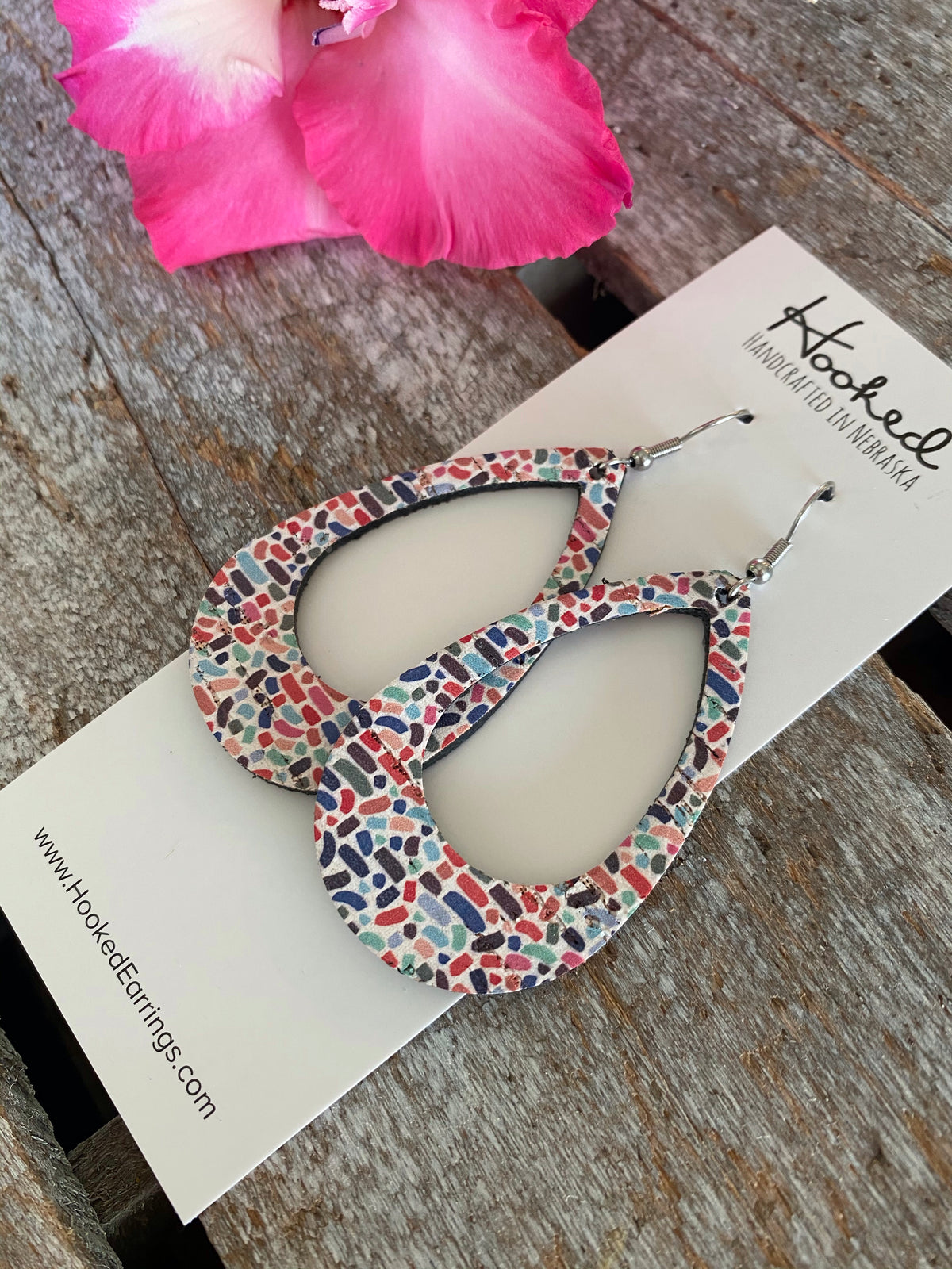 Rainbow Sprinkles Cork Teardrop Cutouts - Medium